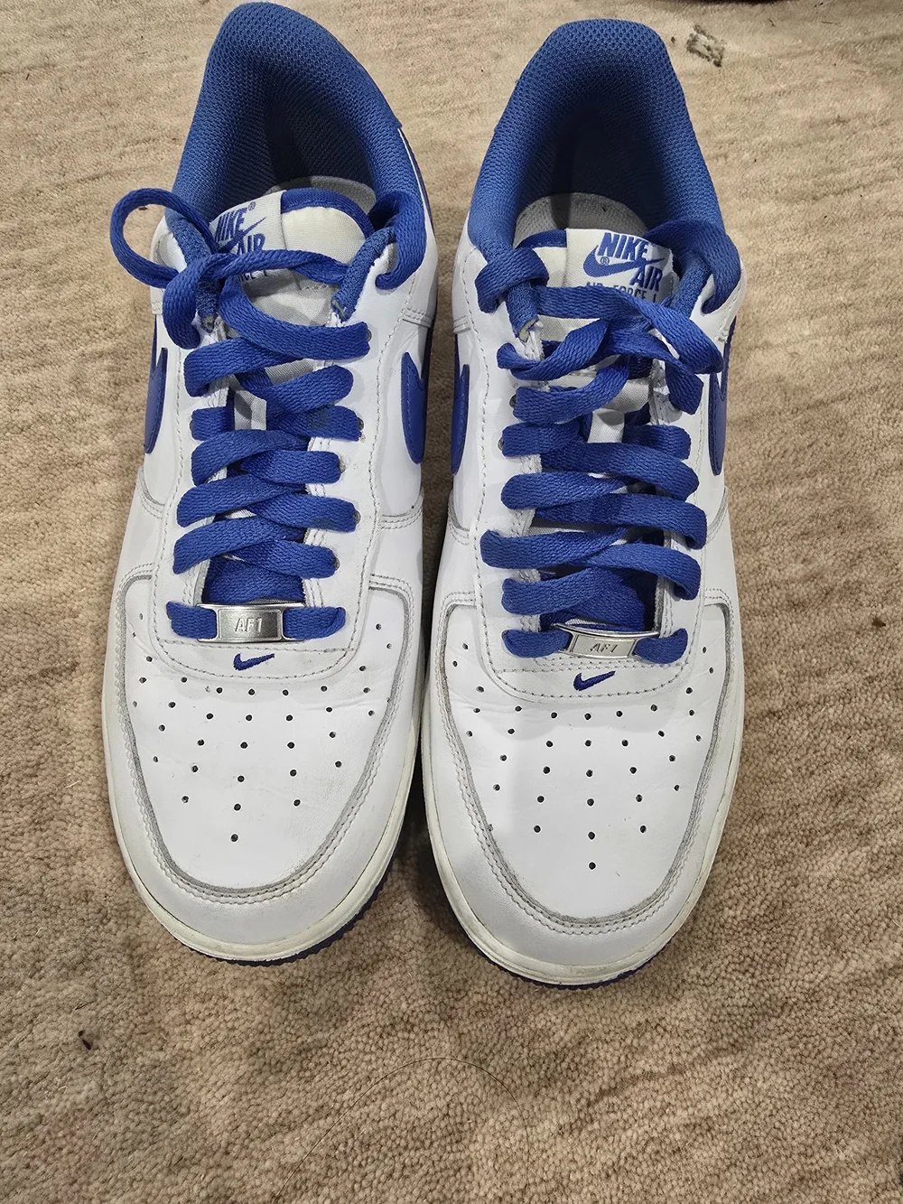Nike Men's White & Blue Low-Top Sneakers